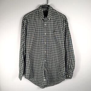 Lands’ End Men 15-32 Shirt Tailored Supima No Iron Plaid Button Down Long Sleeve